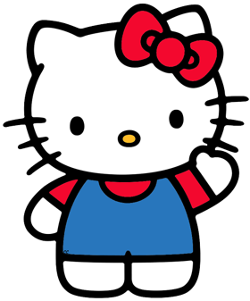 Hello kitty standing and waving